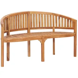 Helloshop26 - Bananenförmige Gartenbank Terrassenmöbel 151 cm massives Teakholz 02_0011708