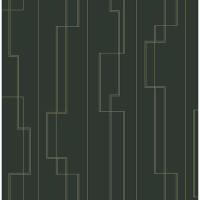 A-Street Prints Anson Evergreen Deco Detailing Wallpaper
