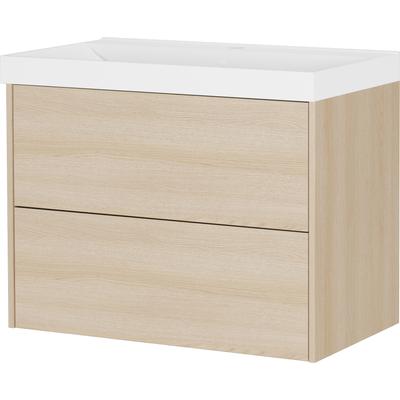 Waschtisch GERMANIA "Bisbee", lindberg, eiche, nachbildung, lindberg, eiche, nachbildung, B:80cm H:58cm T:45cm, Holzwerkstoff, Waschtische, Waschtisch, Waschtisch-Unterschrank