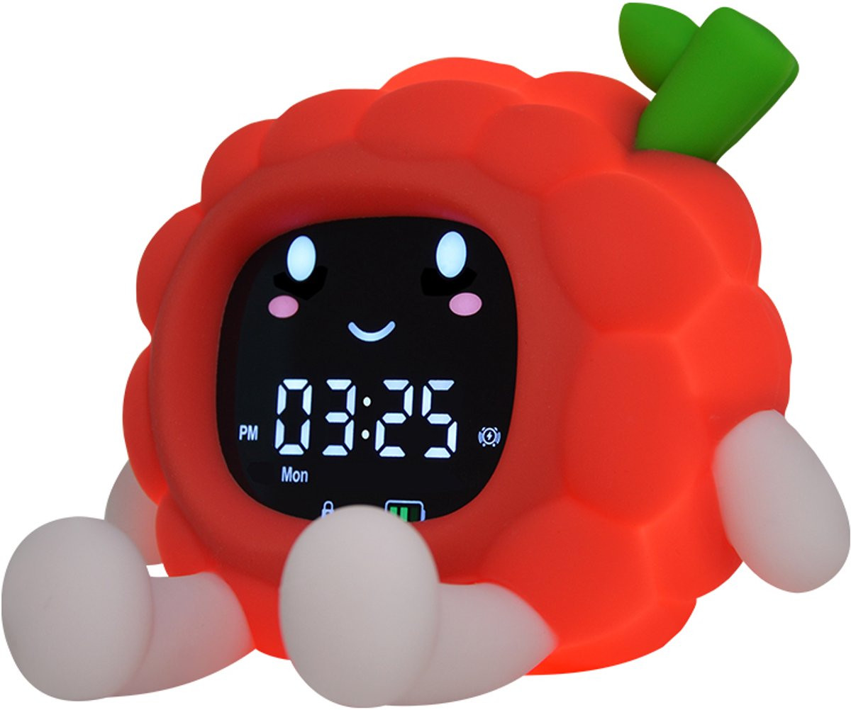 VHV Slaaptrainer Kinderwekker met Nachtlampje en White Noise - Rood