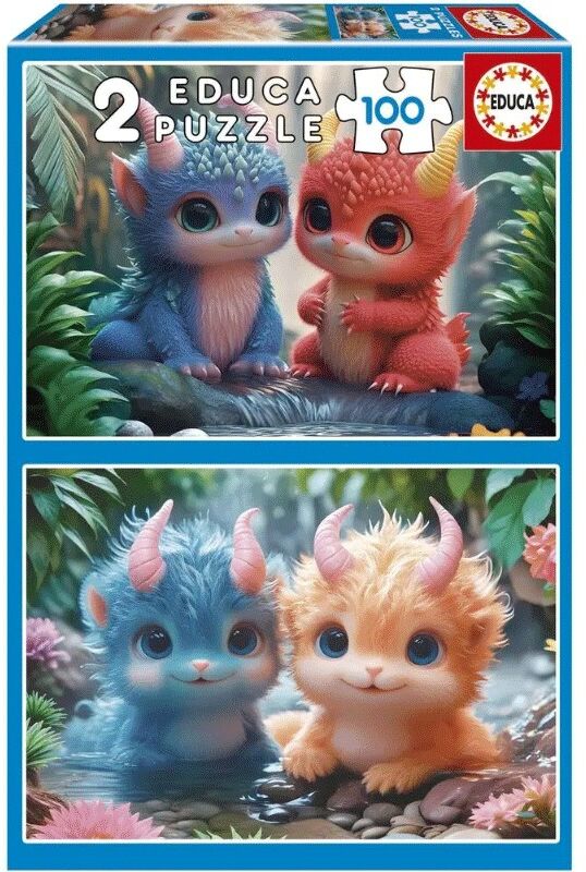 EDUCA BORRAS Puzzles 2x100 pcs Monstres Mignons - Educa