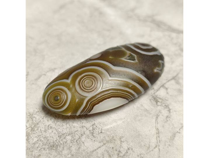 Agate Sardonyx Naturelle, Spécimen Minéral Œil d'Alxa Gobi, Cristal Énergétique, Pierre de Guérison Chakra Reiki pour Décoration de Jardin, Maison et Cadeau