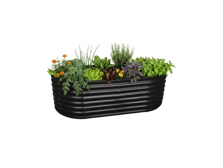 Relaxdays Hochbeet Metall halbrund