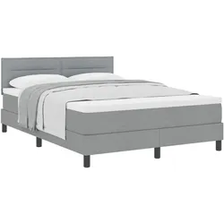 vidaXL Boxspringbett mit Kopfteil Hellgrau 160 x 200 cm Stoff