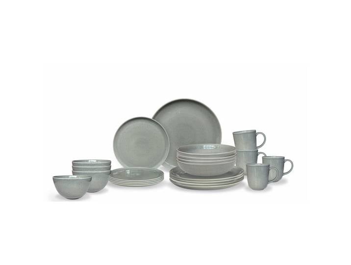 ASA Kombiservice Stilo, Grau, Keramik, 20-teilig, 0,3 ml, 32.5x29x29.5 cm, Essen & Trinken, Geschirr, Geschirr-Sets, Kombiservice