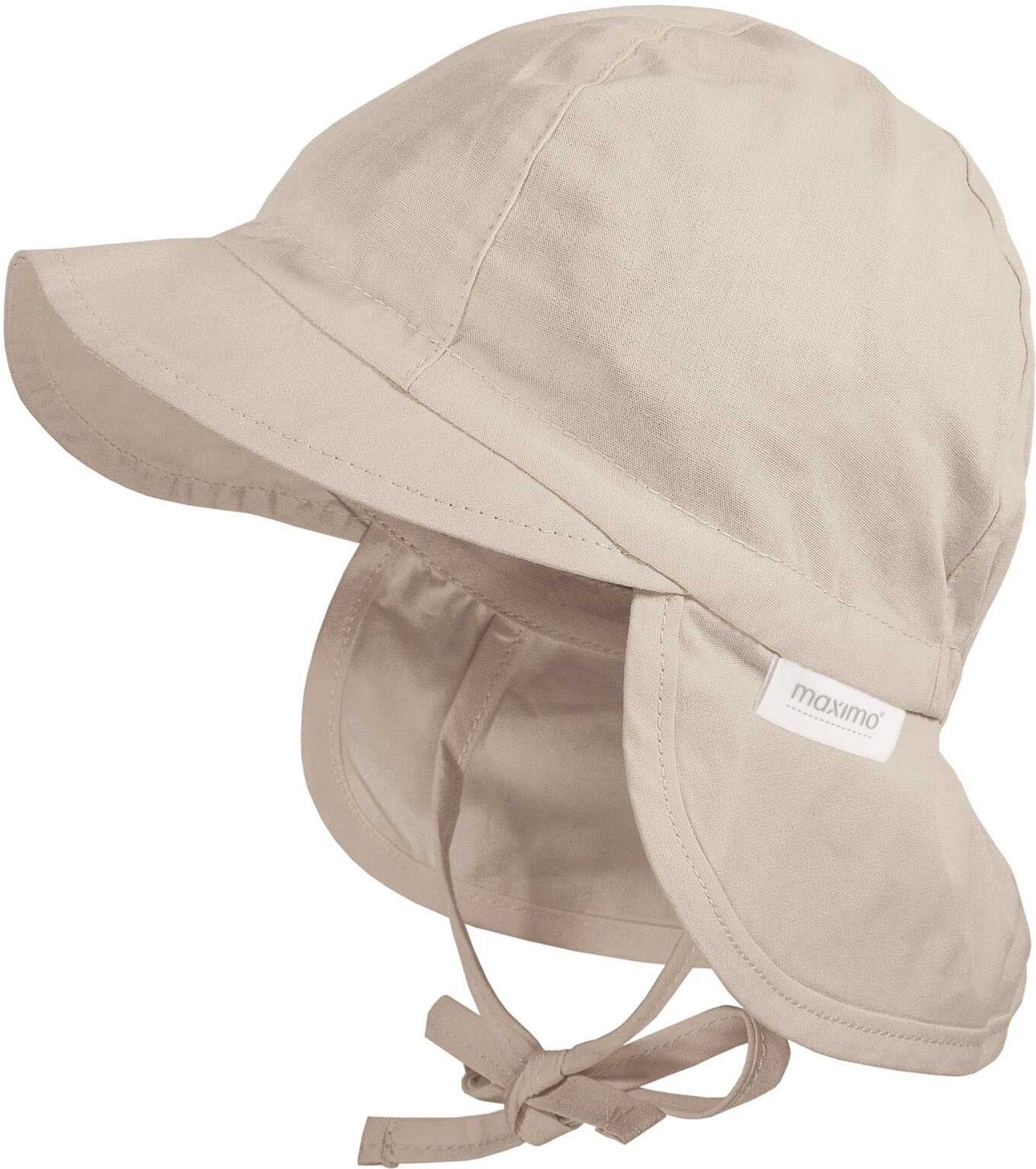 Schirmmütze MAXIMO, Jungen, Gr. 43, beige, Baumwolle, Mützen, Beige, Popeline, Nackenschutz, Bindeband, Unisex