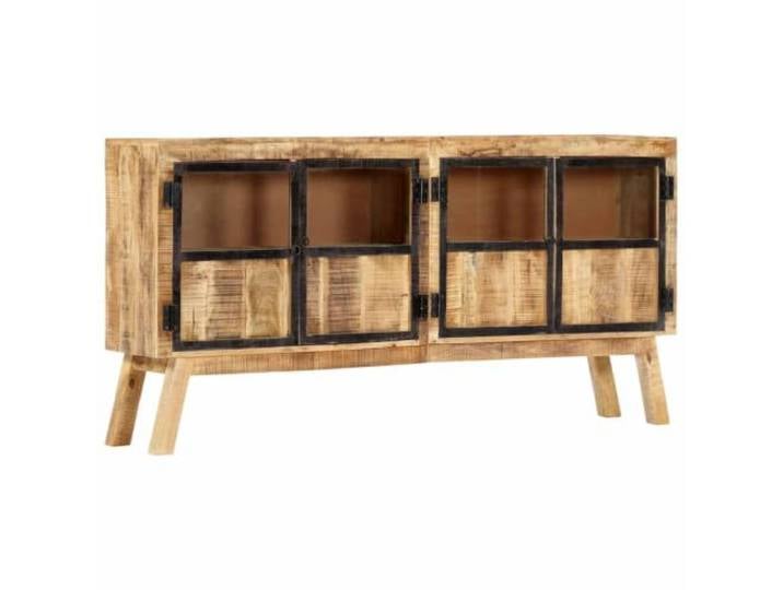 LKJephalotrop Sideboard 160x30x80 cm Raues Mangoholz Schrank Braun Rustikales Anrichte-Möbel mit 2 Türen für Wohnzimmer und Flur. Reichlich Stauraum für Zeitschriften, Bücher und Dekoration.