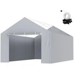 VEVOR Carport-Garagenzelt Seitenwand 610 x 364 cm, Garagenzelt-Unterstandplane, strapazierfähig, wasserdicht und UV-geschützt, grau (Oberteil und Rahmen nicht im Lieferumfang enthalten)