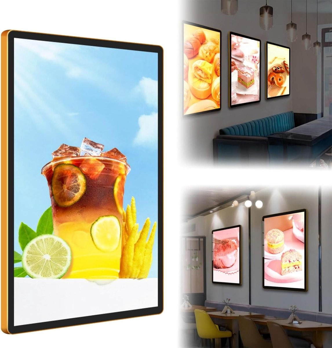 Gouden LED Posterlijst Lichtbak voor Reclame en Display - 40 x 50 cm
