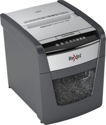 Rexel Optimum AutoFeed+ 50X Aktenvernichter P4, Vollautomatik, Partikelschnitt 4 x 28 mm, 20 l, 50 Blatt Schnittleistung, schwarz
