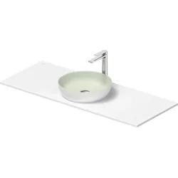 Duravit Sivida Waschtisch Set rund inklusive Konsole 1280x500x123mm, 268015FG00, Farbe: Waschtisch Innen: Blassgrün Matt, Außen: Weiß Seidenmatt; Konsole: Weiß