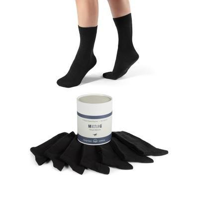 Socken MUSTANG "casual", Herren, Gr. 39-42, schwarz, Baumwollmischung, unifarben, normal, Socken Socken, mit weichen Zehennähten