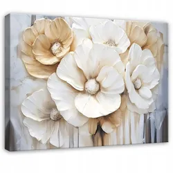 BILDER Abstrakt Blumen Gold Wohnzimmer 100x70
