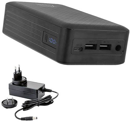 XTPower XT-27000 DC PA Powerbank 26800 mAh USB PD Li-Ion USB, USB-C, DC-Buchse 3.5mm Schwarz Statusanzeige, gleichzeitiges Laden