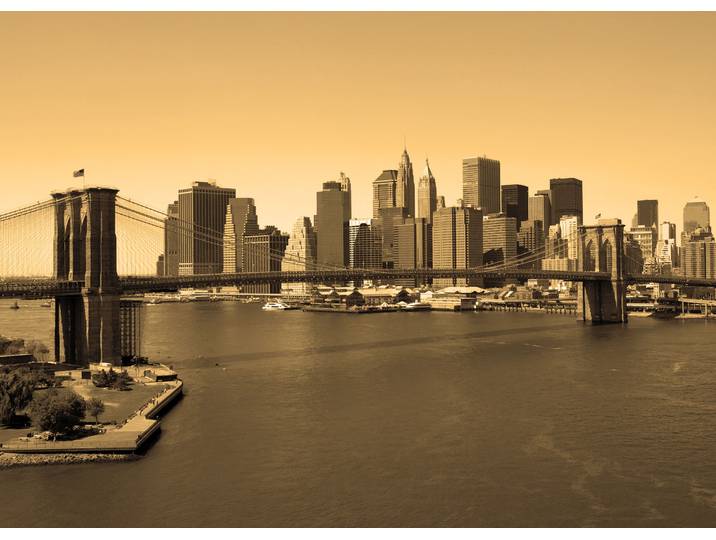 Fototapete PAPERMOON Brooklyn Bridge in Sepia , bunt, B:1,5m L:1,11m, Vlies, Tapeten, Fototapete