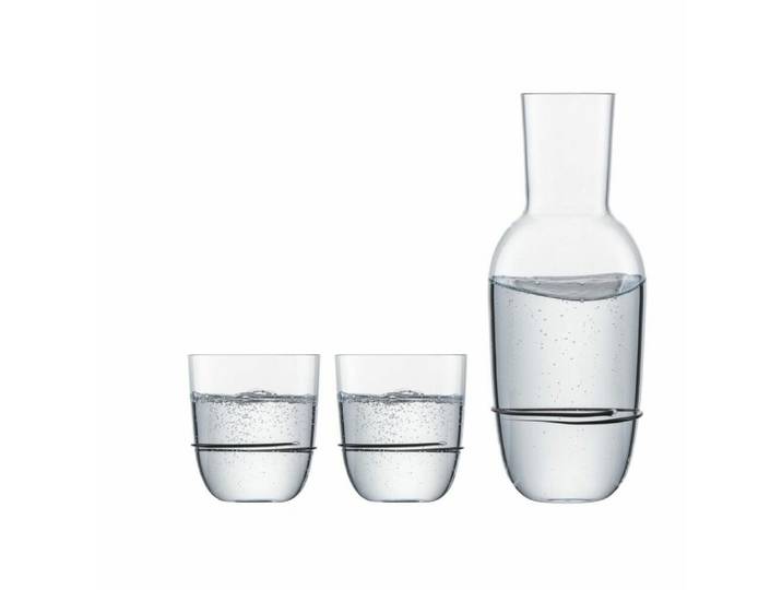 Zwiesel Glas Gläser-Set Aura Schwarz, 3-tlg., Glas, Karaffe mit 2 Bechern