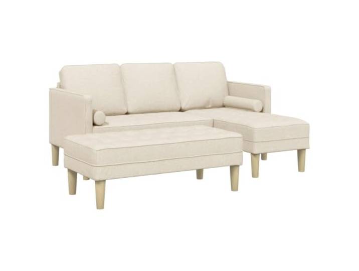 Todiikf Modulares Ecksofa mit Hocker 2-teilig L-Form Sofagarnitur Leinen Flexibles 2-teiliges Modulsofa mit Hocker für Wohnzimmer. Atmungsaktiver Bezug, stabiler Rahmen und flache Armlehnen.