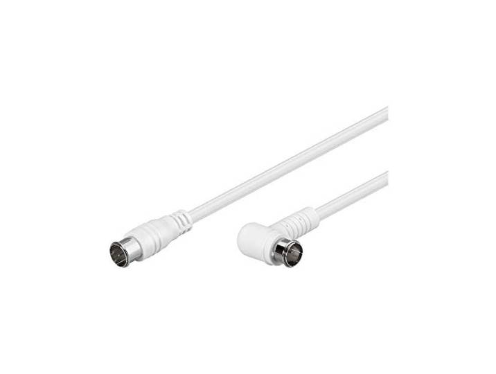 Goobay 67349 haakse SAT-antennekabel (80 dB), 2x afgeschermd, F-stekker (Quick) > F-stekker (Quick) 90° (volledig afgeschermd)