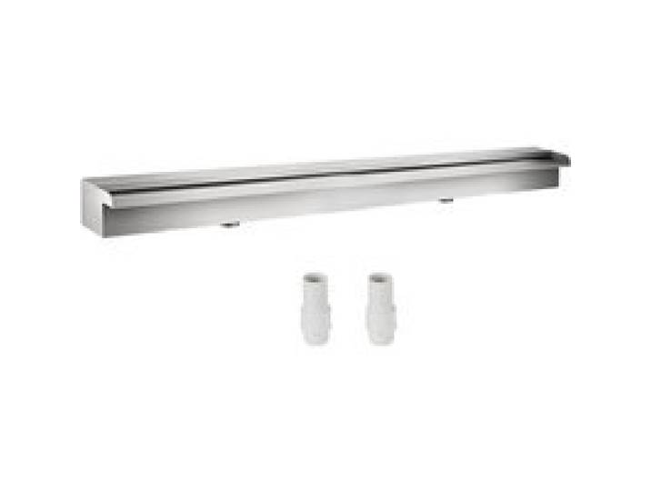 VEVOR Fontaine de Piscine Étang Argent en Acier Inoxydable 304 Cascade Bassin Extérieur 150 x 11.5 x 8 cm avec 2 Conduits d'eau pour Durer et Ajoutant une Touche à Votre Étang ou Votre Piscine