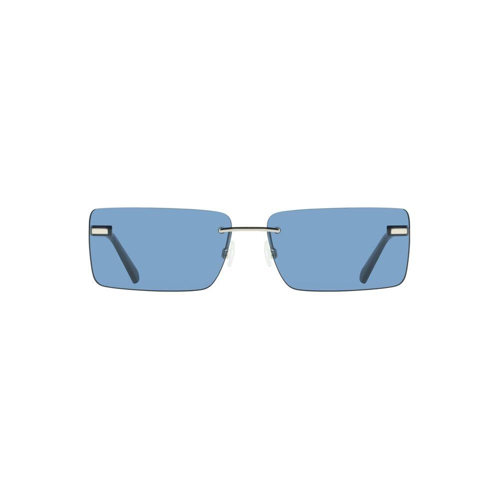 Rechteckige blaue Sonnenbrille