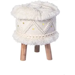 Hocker Bohist Creme Makramee