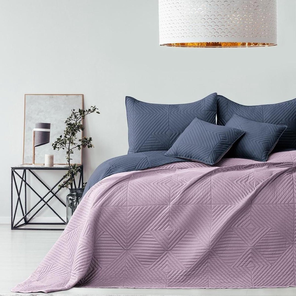 Dubbelzijdige bedsprei voor dekbed in antraciet sering, 170 x 210 cm