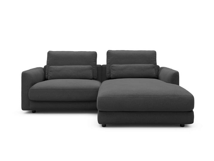 Ecksofa, Polyester, Grau Zink 225×171 cm, Mit Federkern & Kissen, Leger, TENKSOM