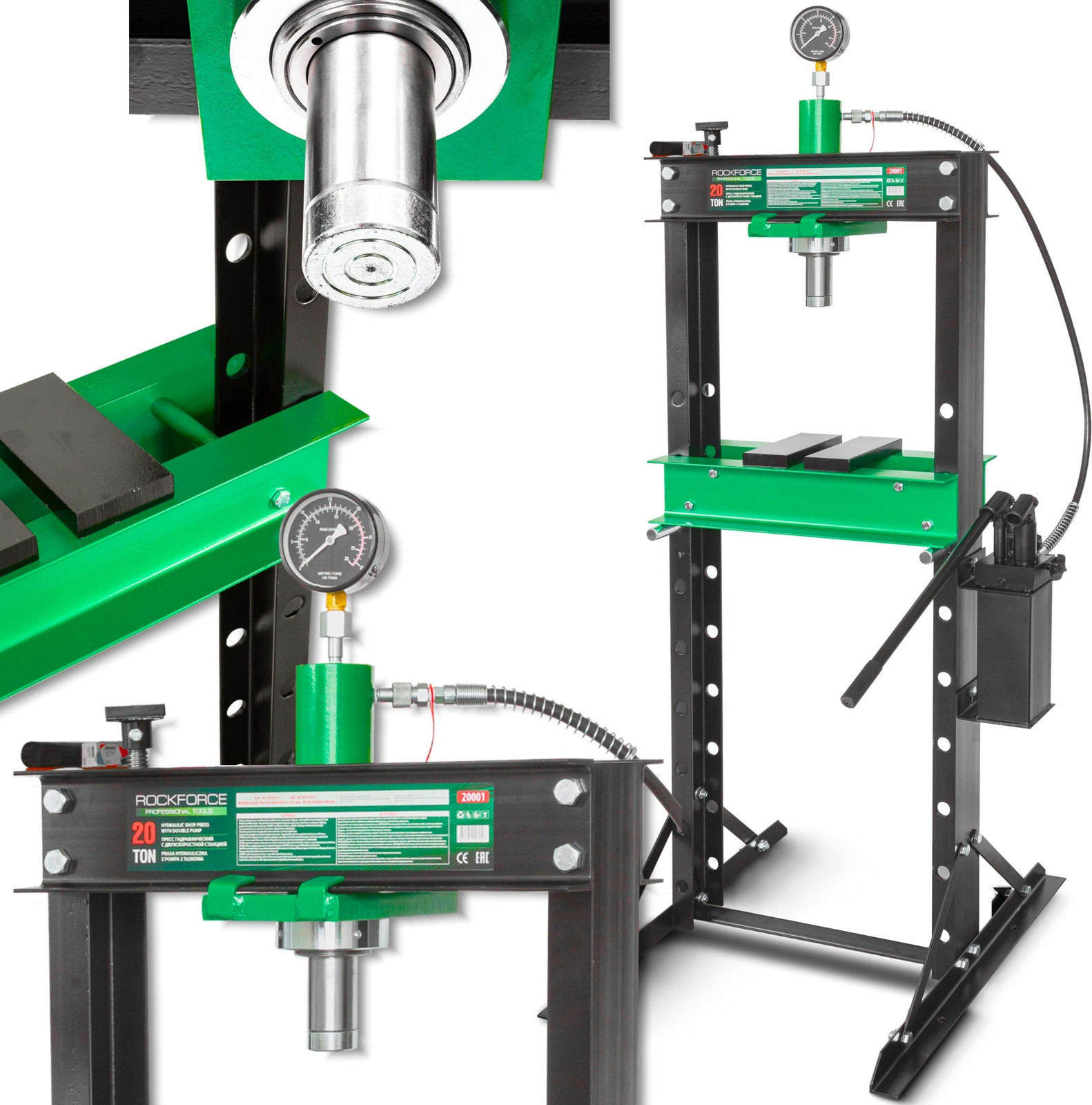 Rockforce 20T Hydraulische werkstatspers met pomp