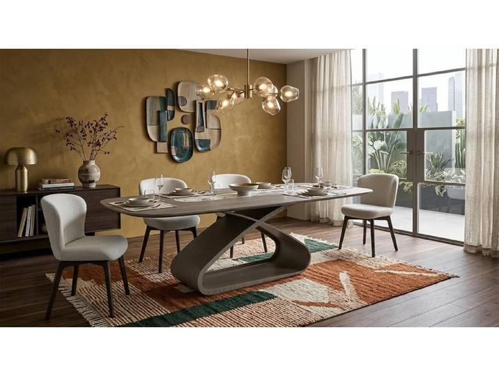 Xlmoebel Essgruppe Esstisch 4x Stühle Stil modern schwarz praktisch komfortabel, (5-tlg., 5-tlg)
