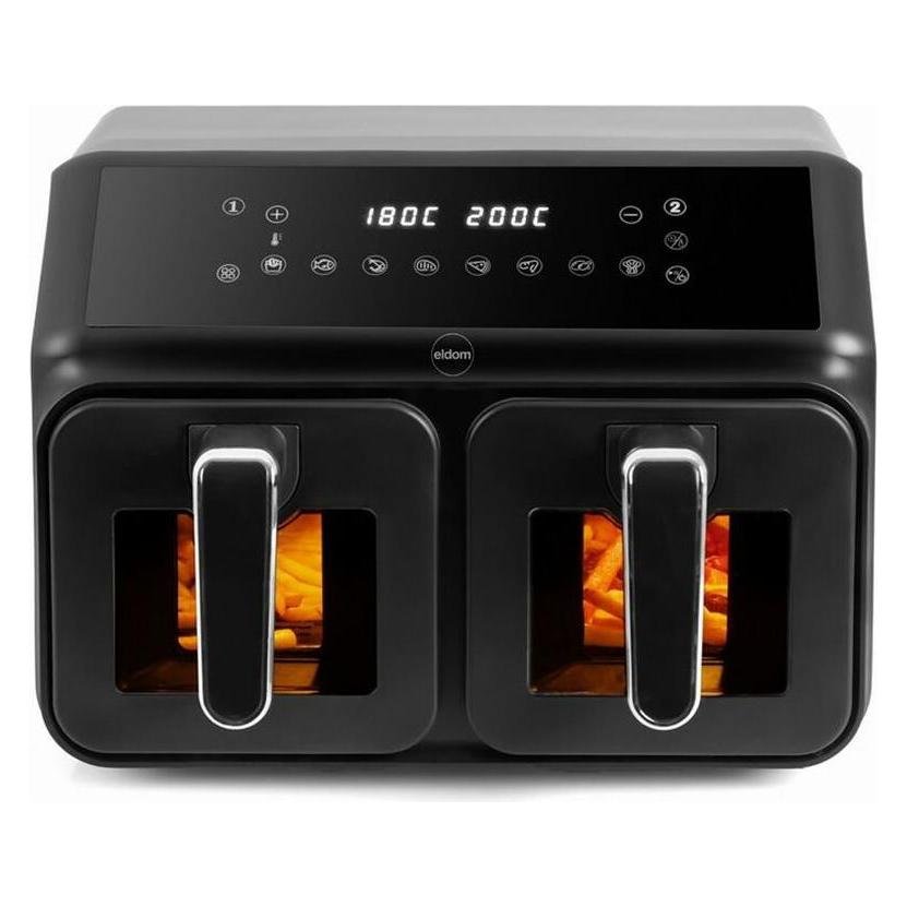 Eldom Doppelte Fettfrei-Friteuse 2200 W Fassungsvermögen 8 l LED-Display (8 l) (FR210 dualcrisp)