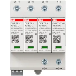 ABB OVRT23N40-320TS Überspannungsschutz Typ 2 4-polig 40kA 320V TS UL-Zulassung 2CTB802401R3204 OVRT23N40320TS