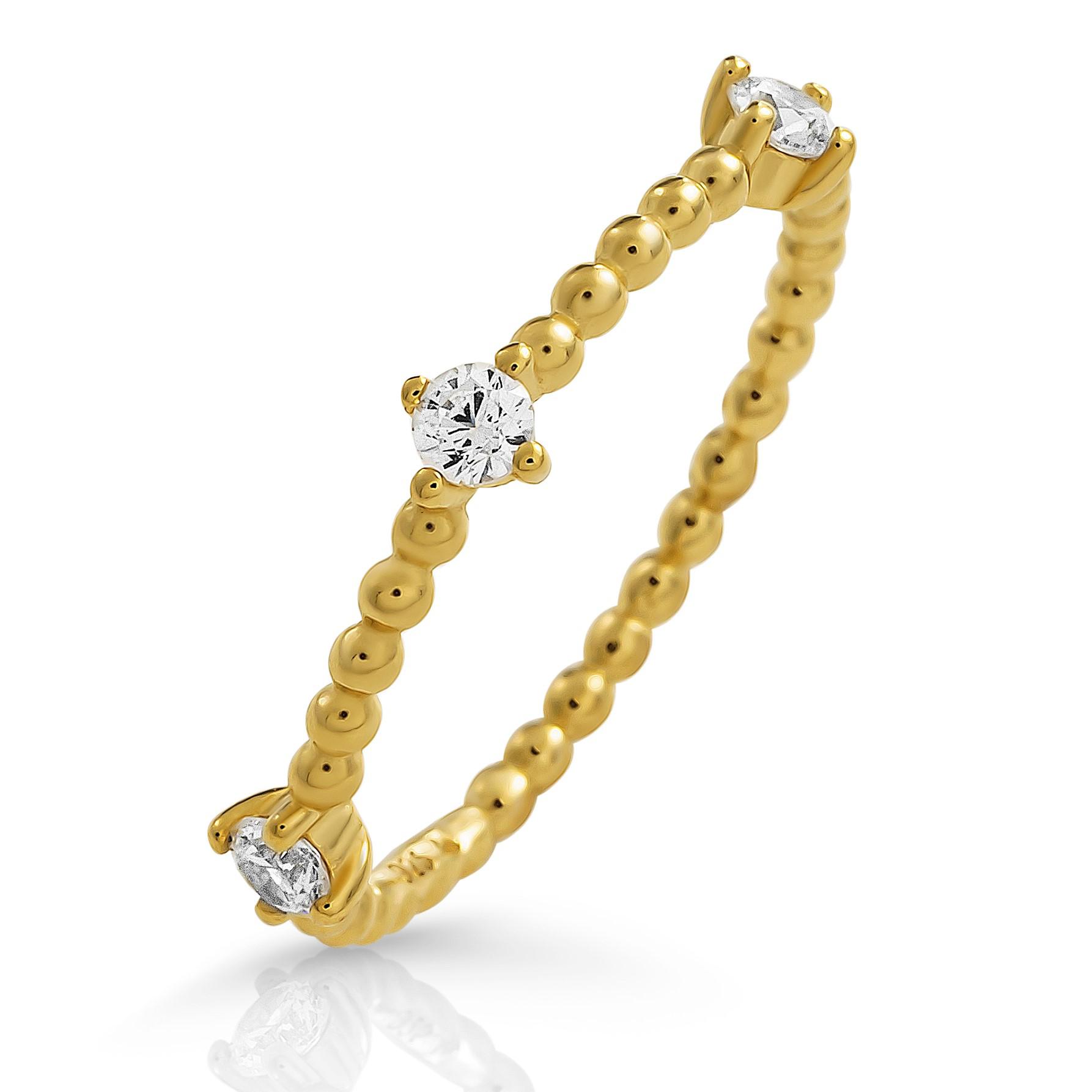 Orphelia 'Sparkle' Dames 925 Sterling Zilveren Ring - Goud ZR-7530/G