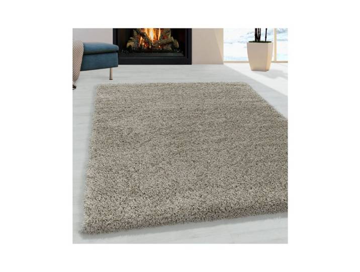 TapisTrend Tapis Shaggy Nature 200 cm rond salon Design Poil Souple Monochrome