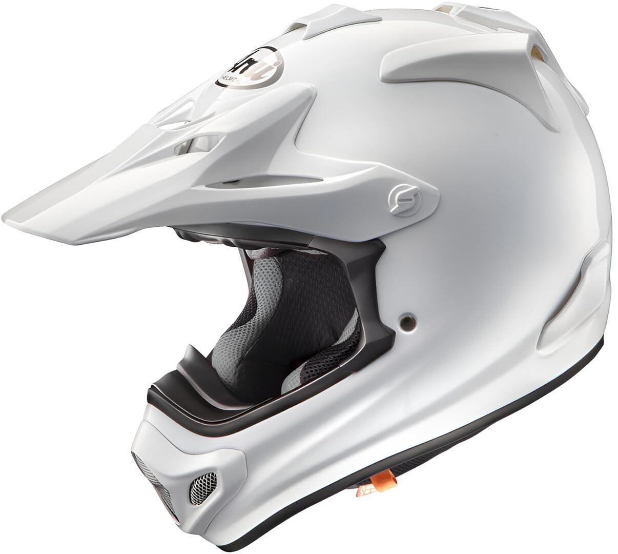 Motorradhelm MX-V EVO aus robustem Kunststoff, Weiß, Größe M mit Pull-on-Verschluss