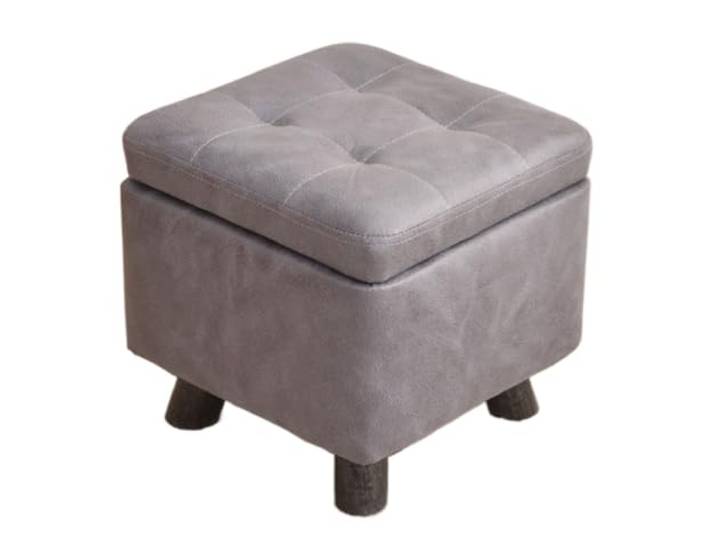 DANNMPX Sitzhocker Wohnzimmer Fußstütze Mit Stauraum for Wohnzimmer, Schlafzimmer, Dekorative Wohnmöbel Zusätzliche Sitzplätze(Grey)
