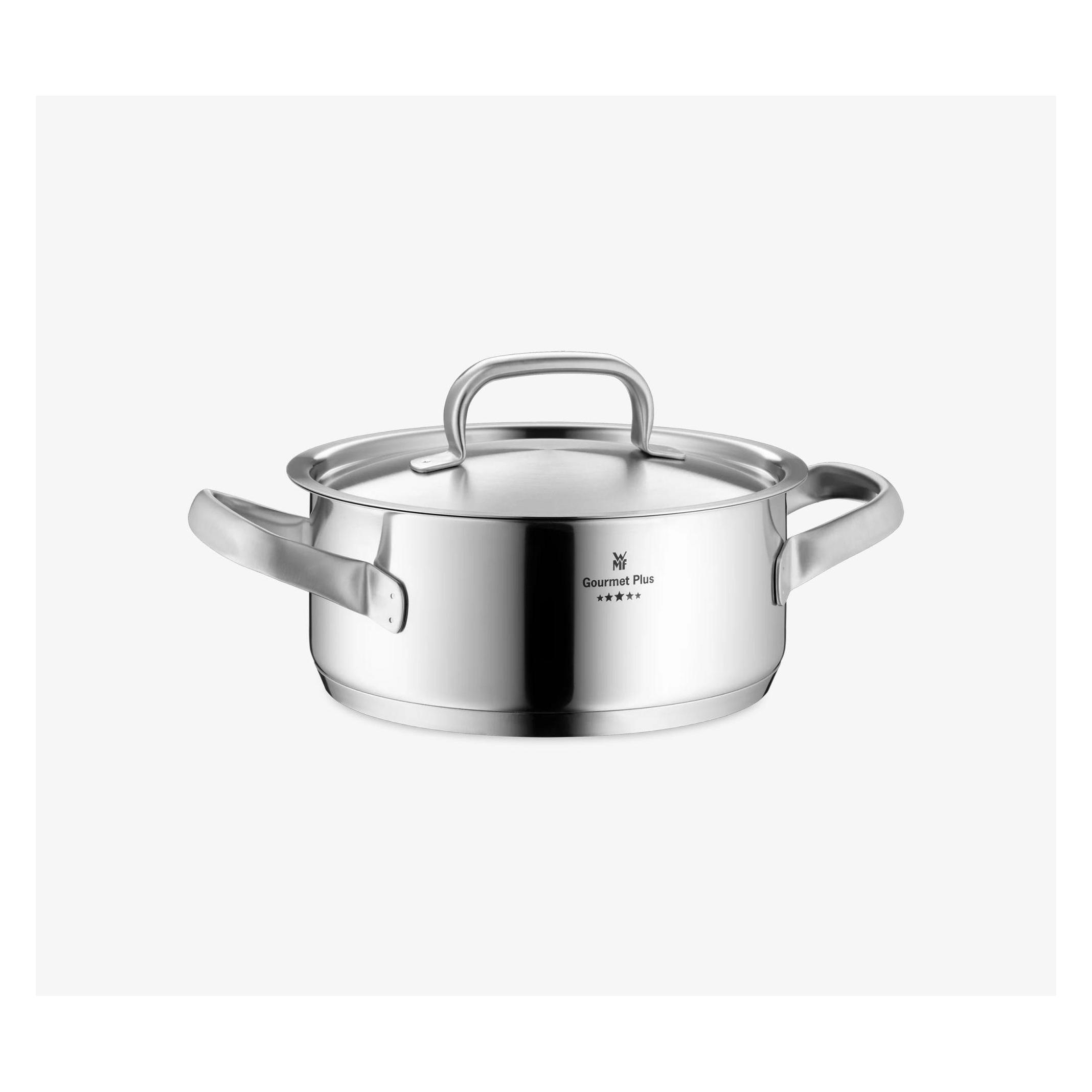 WMF Bratentopf GOURMET PLUS Silberfarben (Bräter + Schmortopf, Kochtopf, Edelstahl) (07.2224.6030)