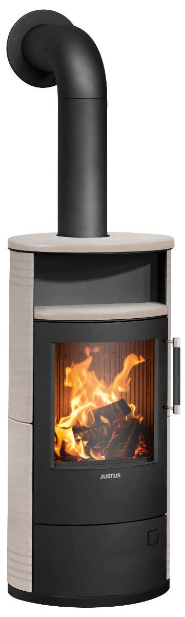 Justus | Kaminofen | Island 5 2.0 | 5 kW | Keramik Freddo, Stahl Schwarz