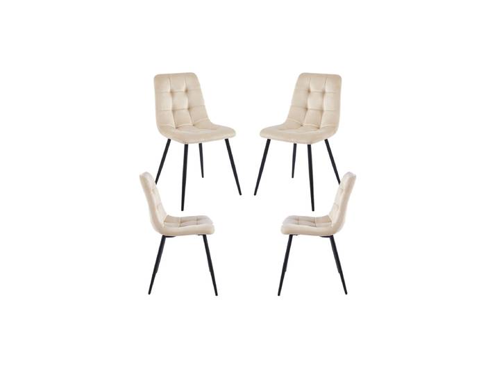 4er Set Stuhl Samtstühle - Beige
