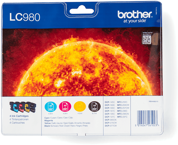 Brother LC980VALBP CMYK ink cartridges multipack