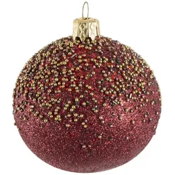 Weihnachtsbaumkugel   , rot , Glas,Aluminium Ø: 7