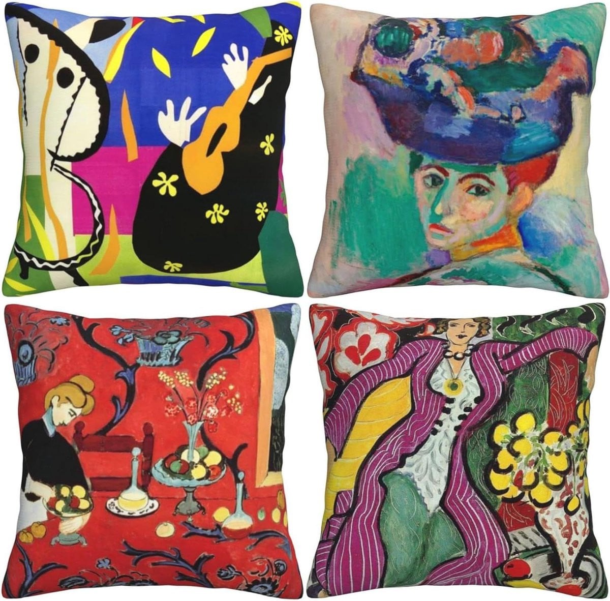Set van 2 abstracte sierkussenhoezen Matisse - Dubbelzijdig bedrukt - 45 x 45 cm