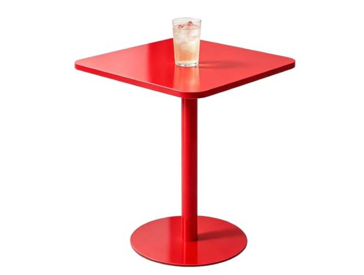 Yopappol Mehrzweck-Bartisch, Metallschmiedeeisen, Quadratisch, Wetterfest, Outdoor-/Indoor-Camping-Bistrotisch Gartenbalkon-Terrassenmöbel Rot(48x48x72cm)