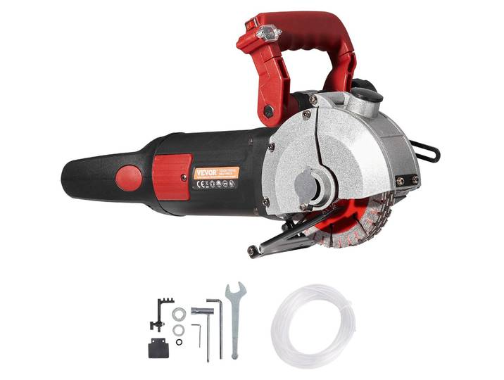 VEVOR Découpeuse de Cannelure de Mur Rainure Profondeur 34 mm Machine de Découpe de Rainures Murales 4800 W 220 V Découpeuse Électrique de Cannelure de Chasseur Rainureuse Béton 5 pièces Lames