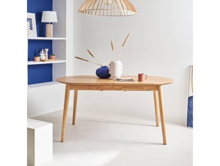Table à manger extensible naturelle ovale