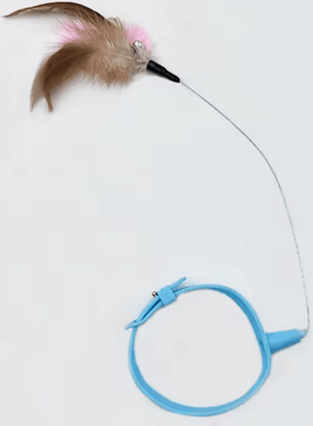 Inspire Picks Feather Bell Cat Teaser Collar Self Entertainment Interactive Toy For Cats blue