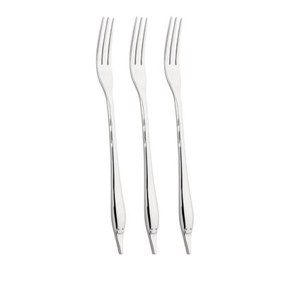 Brotzeitgabel MULEX "Mini-Besteck, Gabel Set, poliert", silber (silberfarben), 3 Stk., Edelstahl, Essgabeln, innovatives Produkt für Tapas und Fingerfood