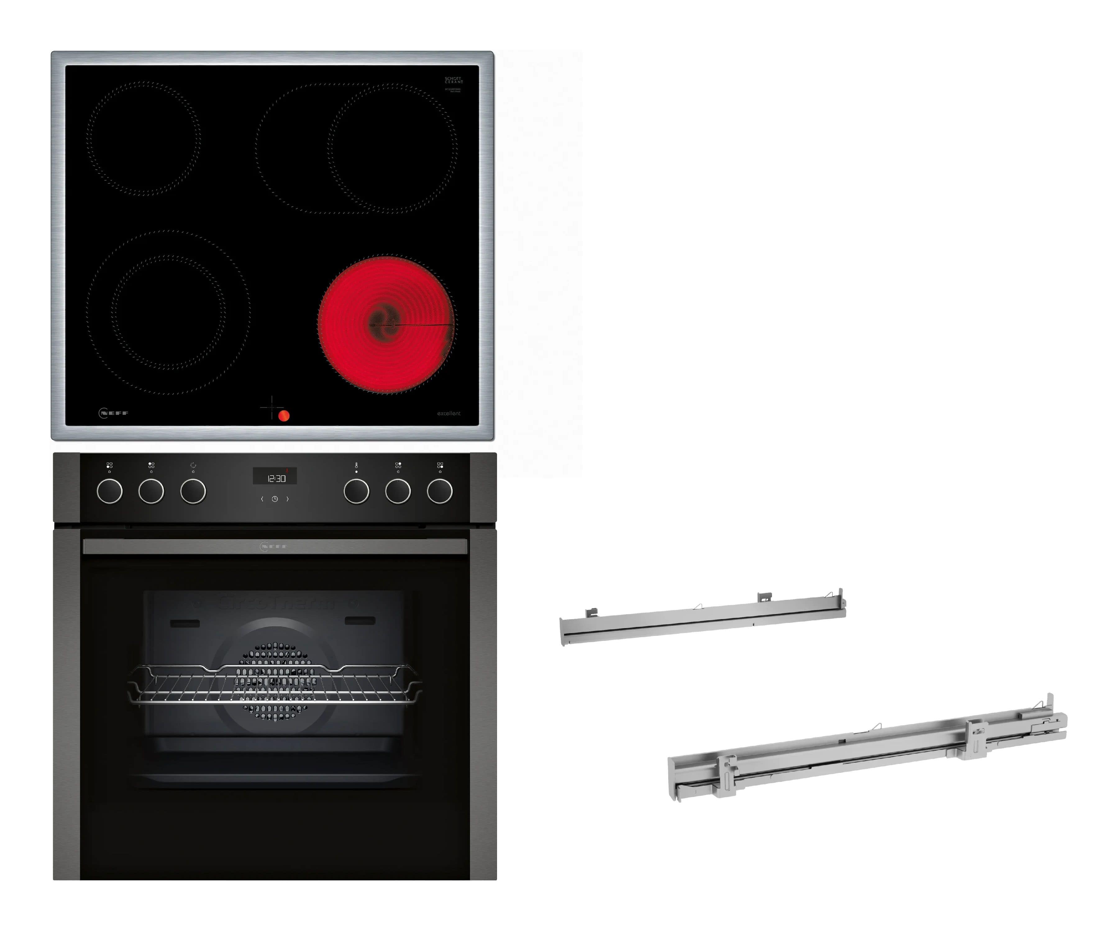 Neff HMK320 (E1ACE2AG3 + M16SRF0M0 + Z1608BX0) Herdset groß AutoClean EasyClean mit 60 cm Glaskeramikkochfeld Kochfeld
