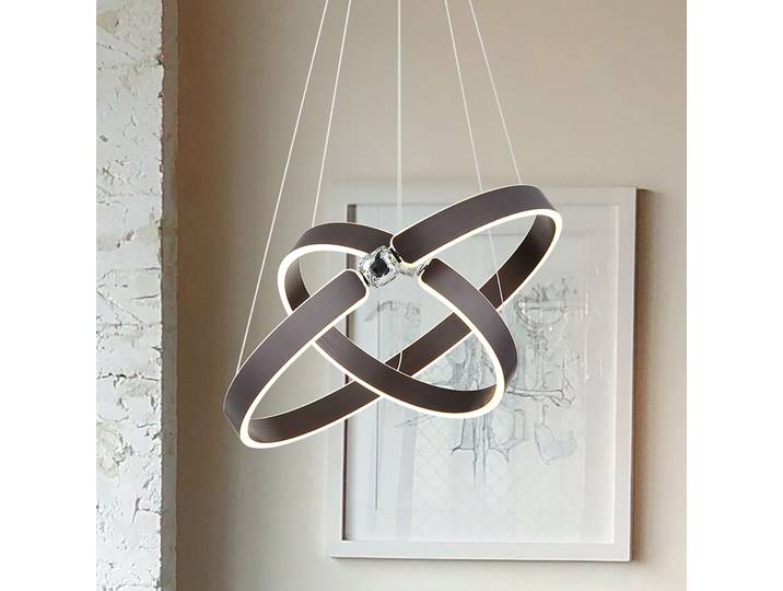 LED-Pendelleuchte Hendricks Typ D Ø 60cm Braun/Weiß Glasart: Kristallglas Kunststoffart: Acrylglas Material: Glas, Metall, Kunststoff