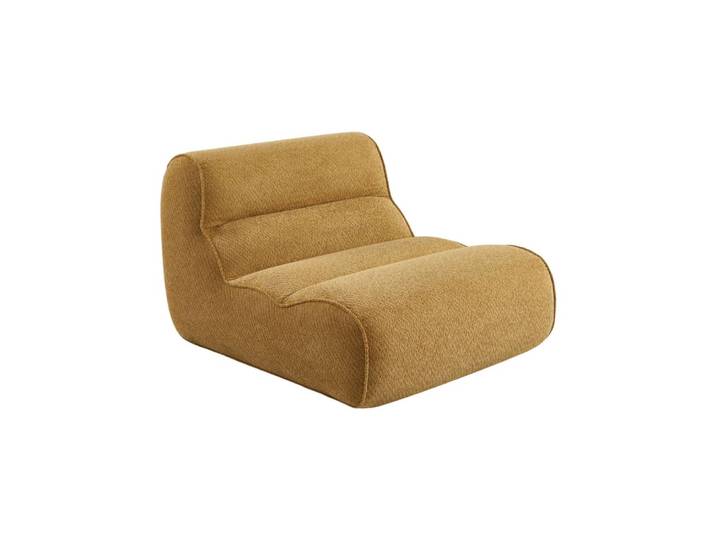 Chauffeuse tissu chenille 1 place moutarde