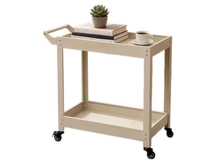 Xumh2024-3 Lagerung Rollbarer Aufbewahrungswagen mit Rädern, Pflanzen- und Snack-Organizer-Regal for Zuhause(Beige)